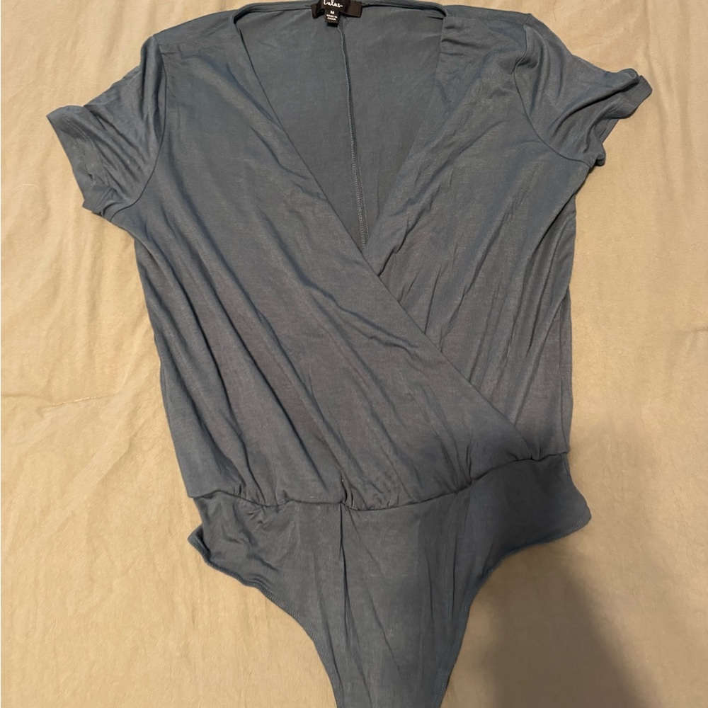 Lulus Teal Bodysuit- Surplice Bodysuit